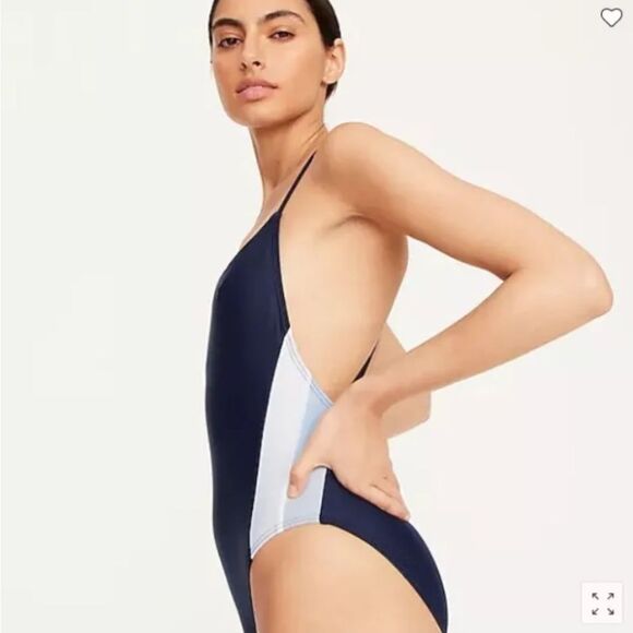 NWT J. Crew Active Colorblock One-Piece - Bright Canteloupe Size 22 - Picture 7 of 11